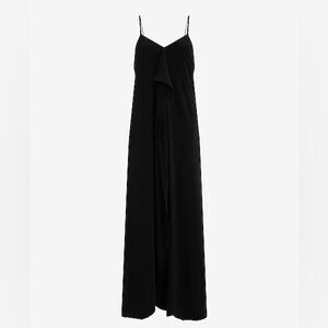 Brand New V neck Strappy Tie back asymmetrical maxi dress. Black. Size XL.